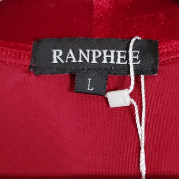 Ranphee Ruffle Sleeve Bow Tie Neck Velvet Dress - Picture 5 of 15